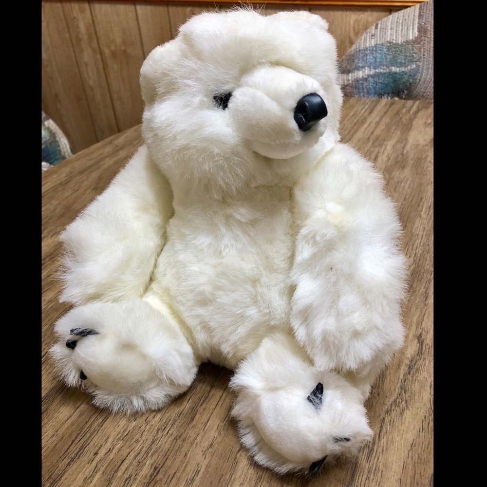 White Fluffy Polar Bear Stuffed Animal